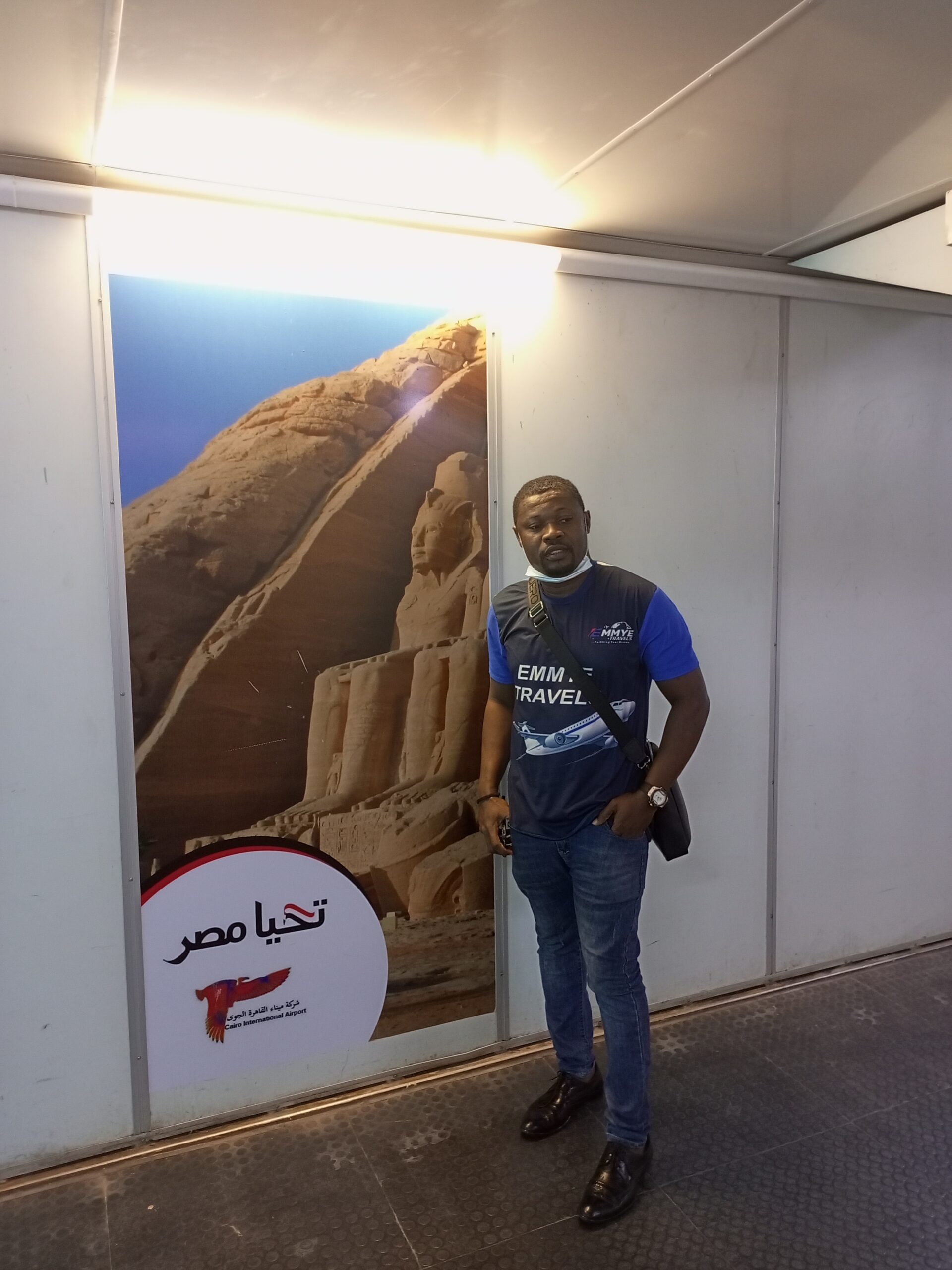 Emmye Travels team at Cairo International Airport, Egypt